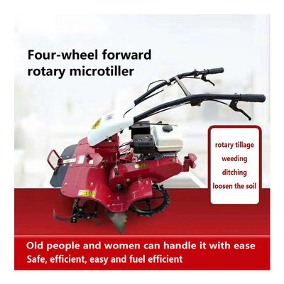 4WD Mini Power Tiller 7hp Pequeno rotativo cultivador de ervas daninhas para cultivo preciso