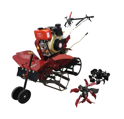 Melhorado 178F motor diesel de tração nas quatro rodas Mini Power Tiller cultivador para agricultura