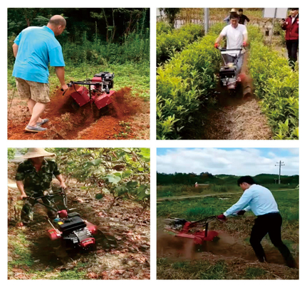 145*62*85cm Mini Power Tiller Cultivador rotativo com modo de tração nas quatro rodas