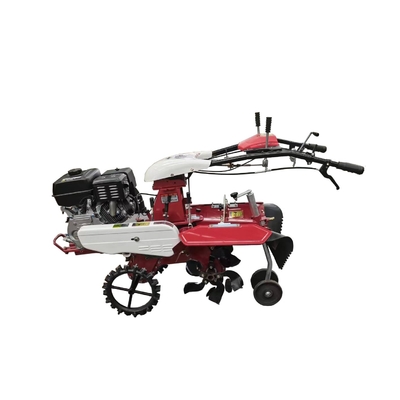 Versátil de tração nas quatro rodas 177F Motor de gasolina Orchard Mini Power Tiller Cultivator