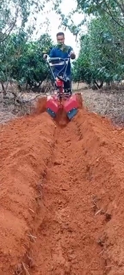 177F Motor a gasolina com tração nas quatro rodas Mini Power Tiller Cultivator para fazenda e jardim