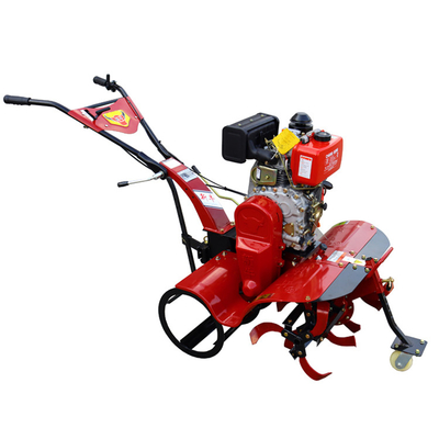 186F Motor diesel de tração nas quatro rodas Mini Power Tiller Cultivator para eficiência de fazendas
