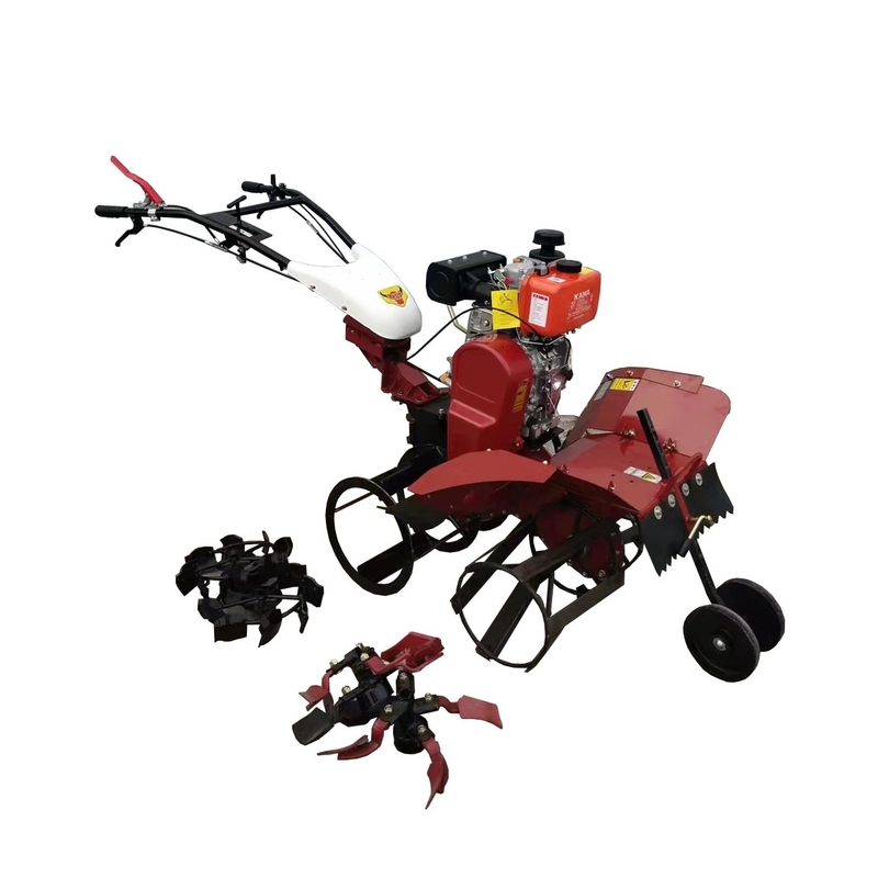 Melhorado 178F motor diesel de tração nas quatro rodas Mini Power Tiller cultivador para agricultura