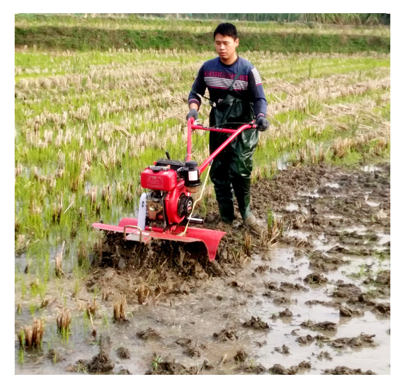 Máquinas agrícolas de alto nível de segurança Mini Tiller com largura de trabalho de 45-85cm